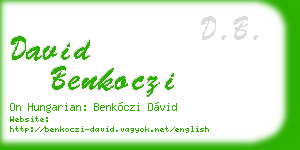 david benkoczi business card